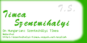 timea szentmihalyi business card