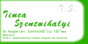 timea szentmihalyi business card